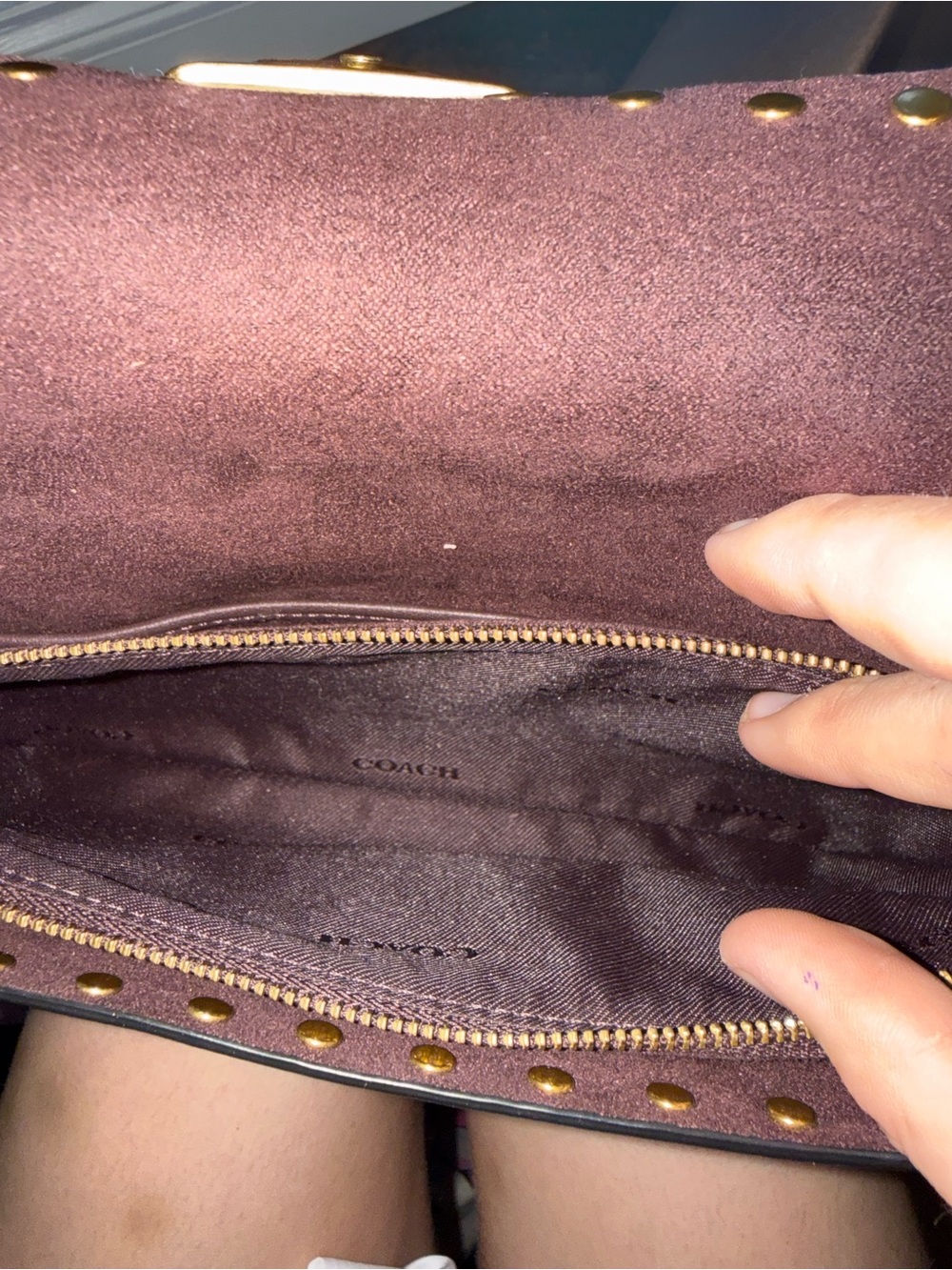 Coach Black and Brown Studded Shoulder Bag - Picture 7 of 7